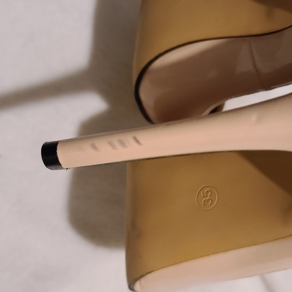 LOSLANDIFEN Pointy Toe Heel Pumps Pink Nude Size 35 - Picture 9 of 11